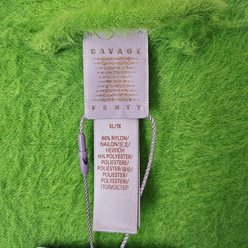 NWT Savage X Fenty Fluff It Up Loungewear Cozy Robe, Kelly Green Size XL/1X - Picture 3 of 10